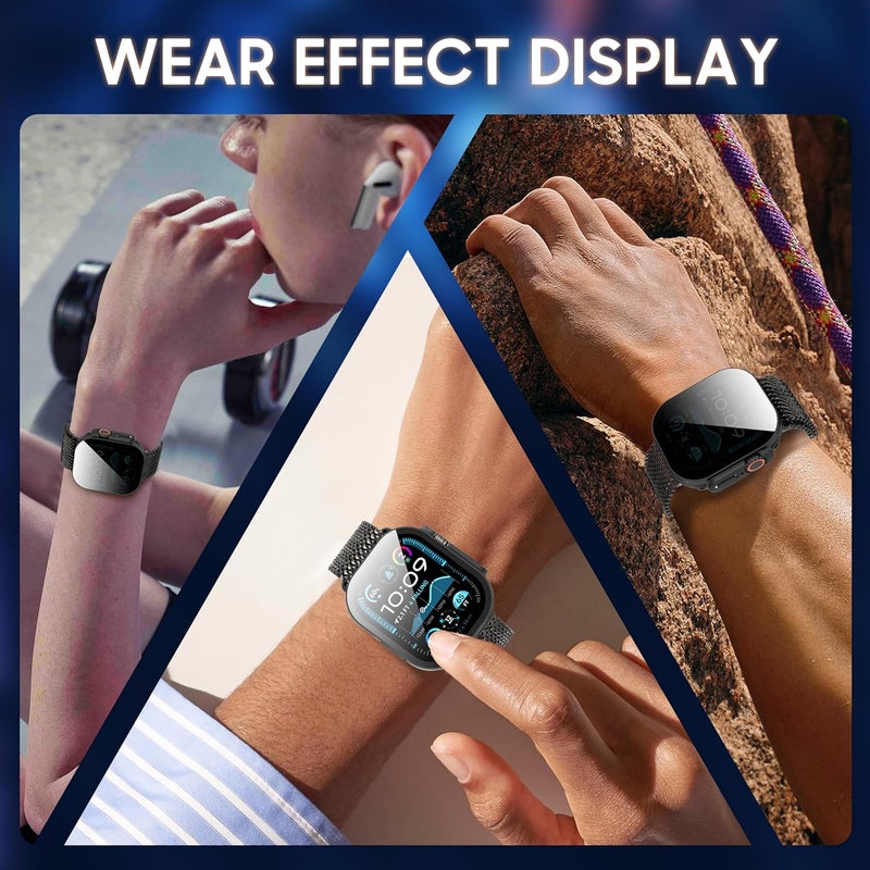 AIDOWU 3-Pack Privacy Case for Apple Watch Ultra/Ultra 2/Ultra 3 49mm, [Anti-Peeping] Ultra-Thin Tempered Glass Screen Protector Case Cover for iWatch Ultra 49mm - Image 5